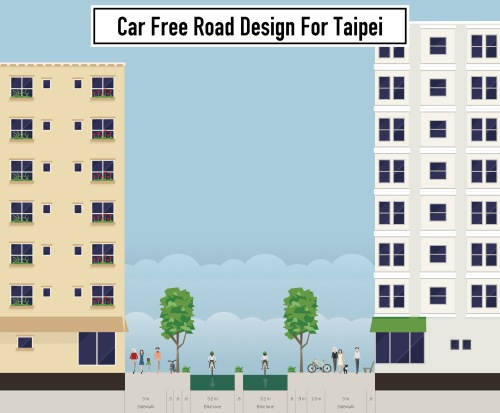 car-free road design for Taipei