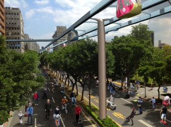Chongqing South Rd as a Green Lane + podcars